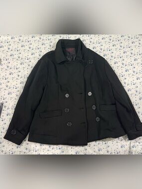 Yoki Black Double-Breasted Women’s Peacoat
